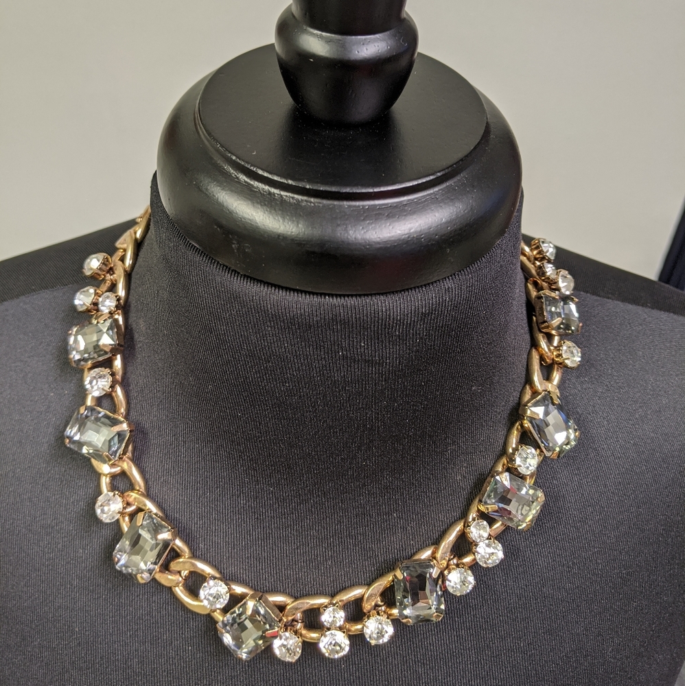 Designer gold crystal necklace